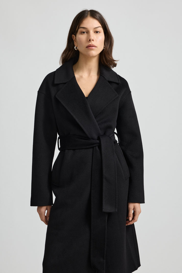 Woollen Luxury: Belted Wool Wrap Coat | Toorallie – Toorallie Australia